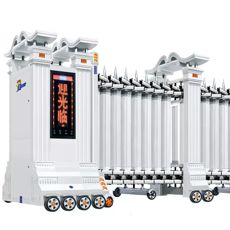 High-End Electric Retractable Gate | Trackless Aluminum Sliding/Folding Gate.