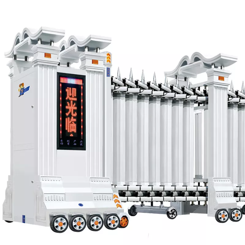 High-End Electric Retractable Gate | Trackless Aluminum Sliding/Folding Gate.