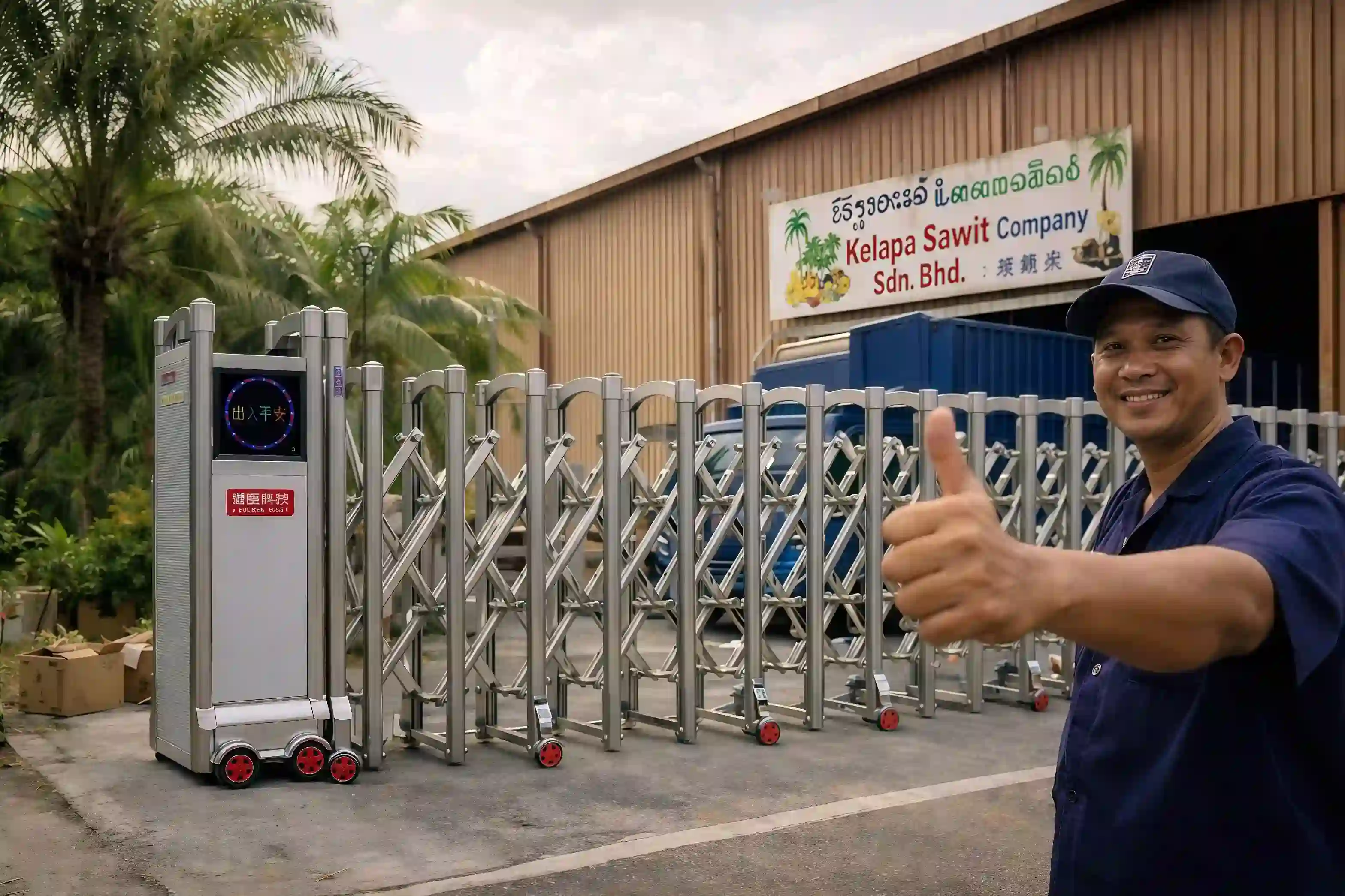 telescopic gate for factory