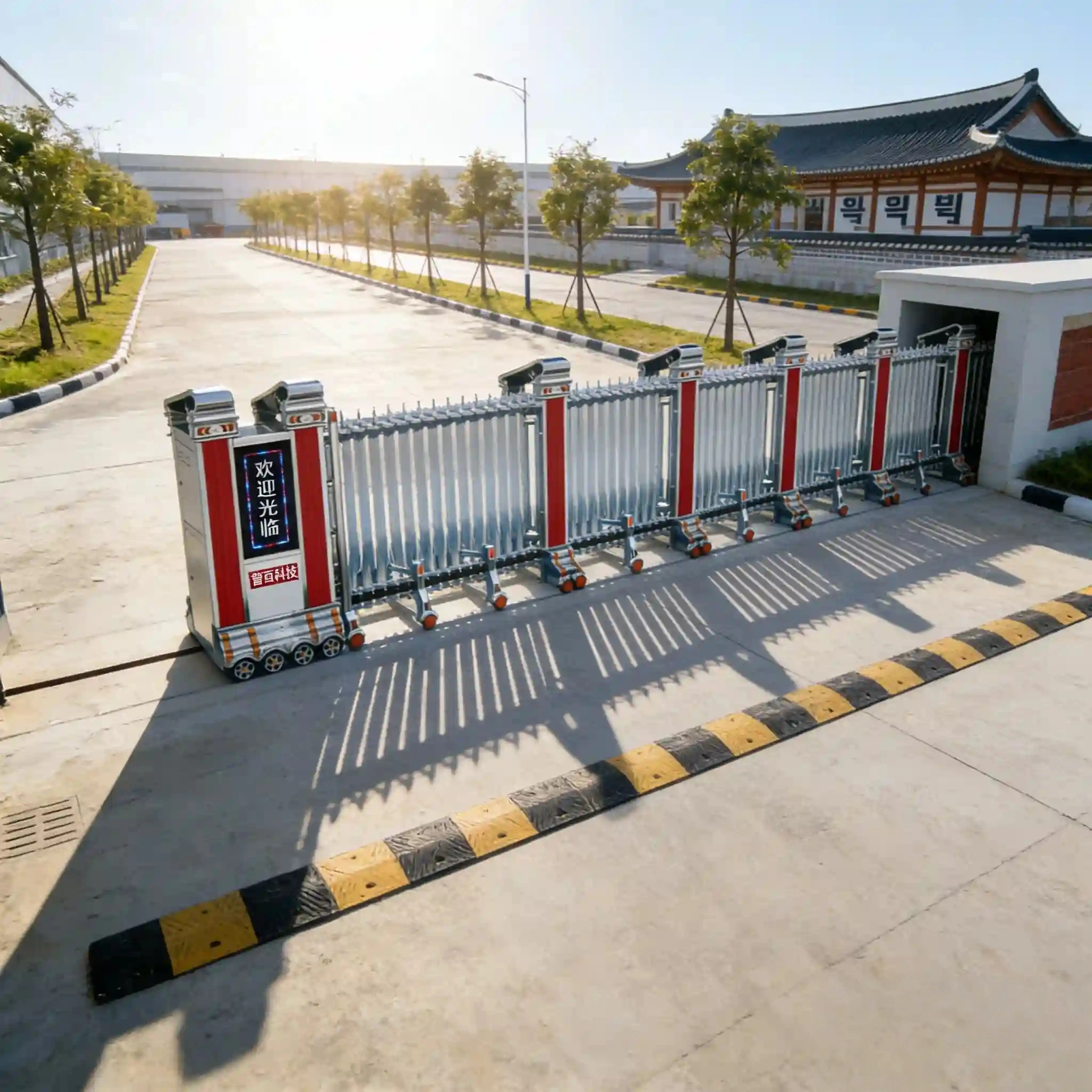automatic retractable security gate