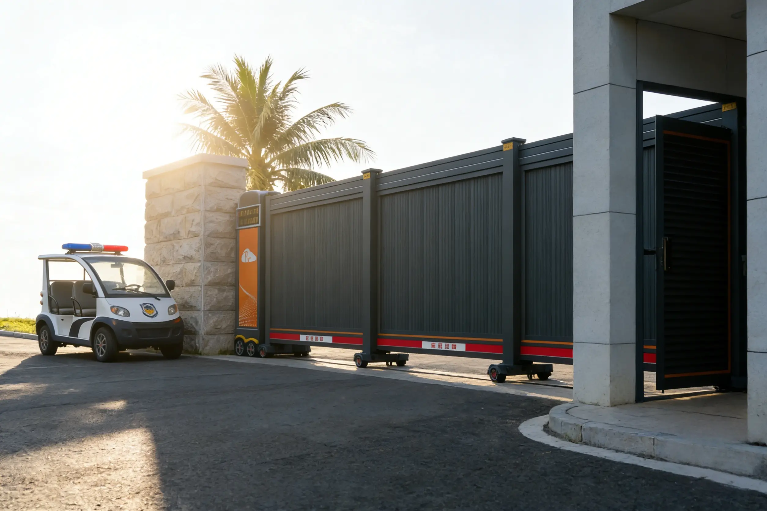 Industrial Full Panel Telescopic Sliding Gate