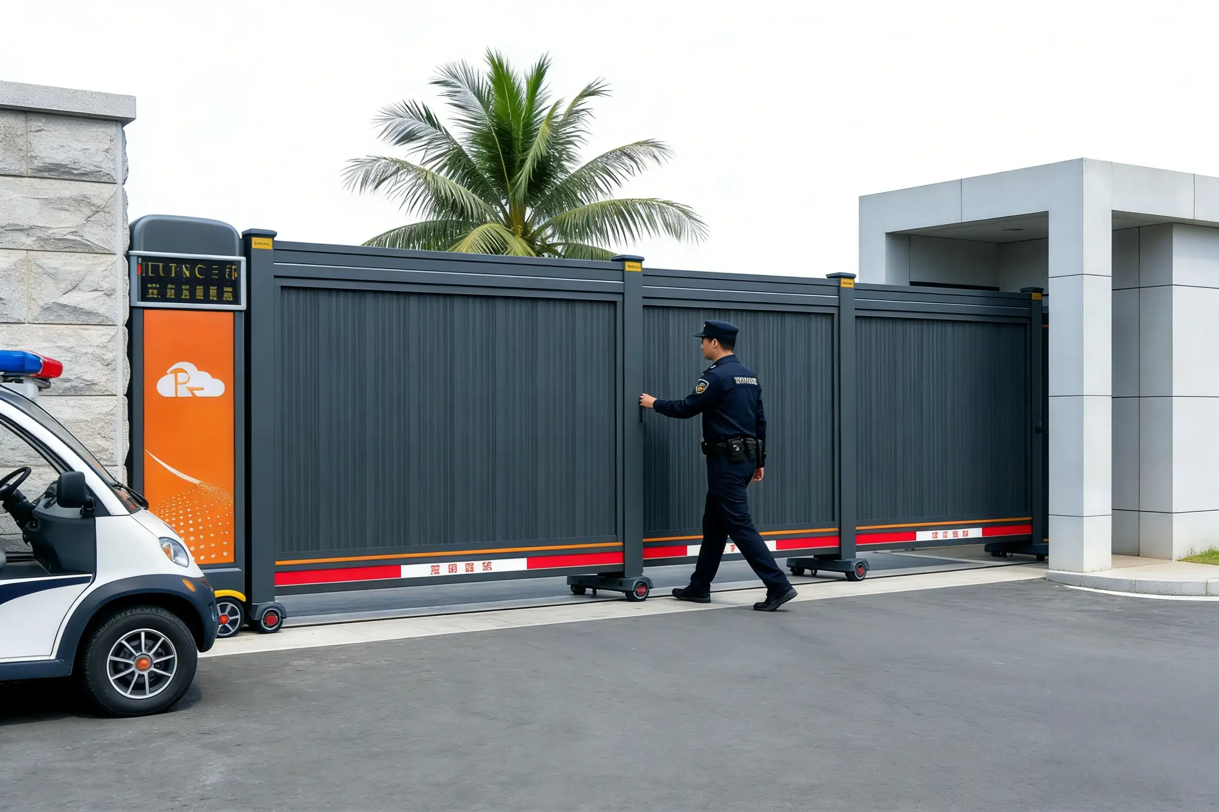 Industrial Full Panel Telescopic Sliding Gate