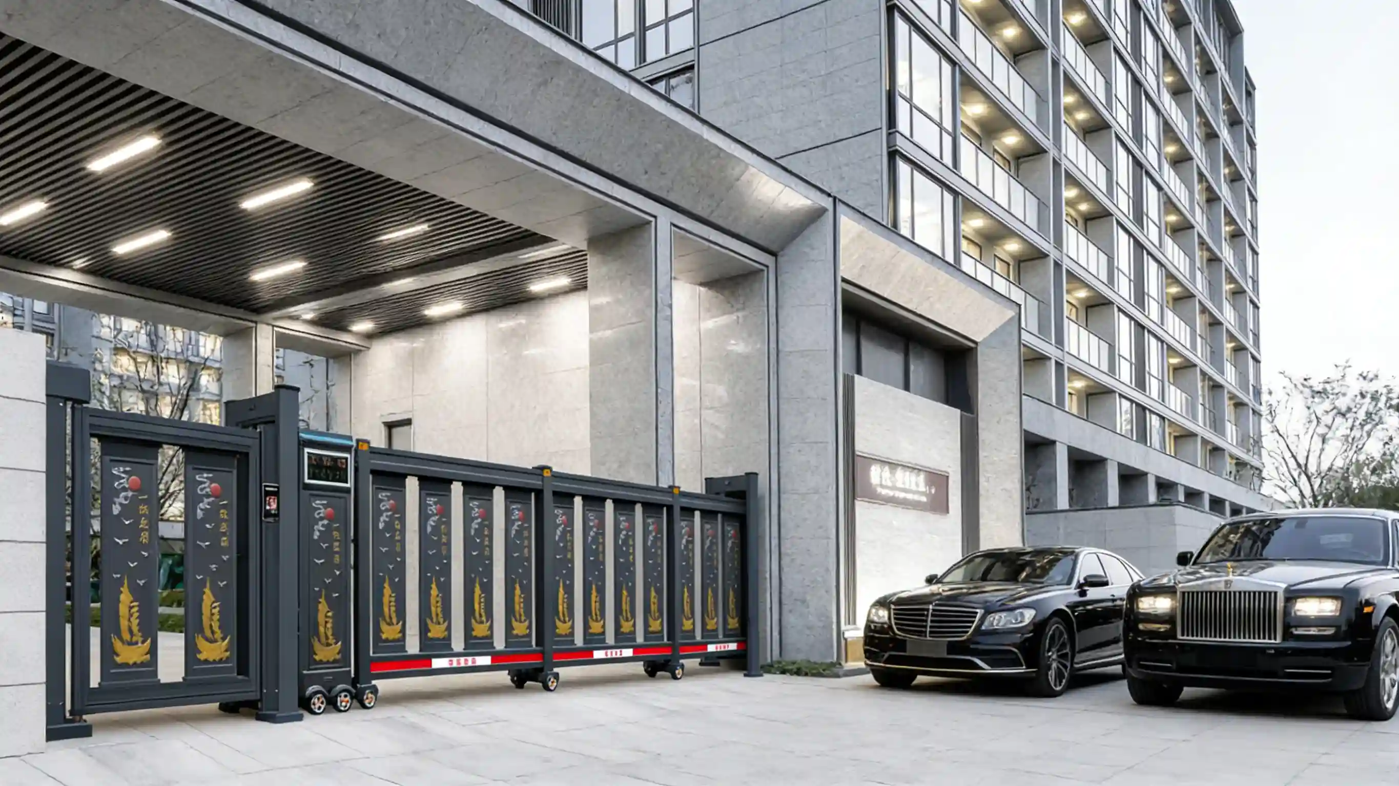 Heavy-Duty Sectional Sliding Automatic Gate for Industrial Facilities