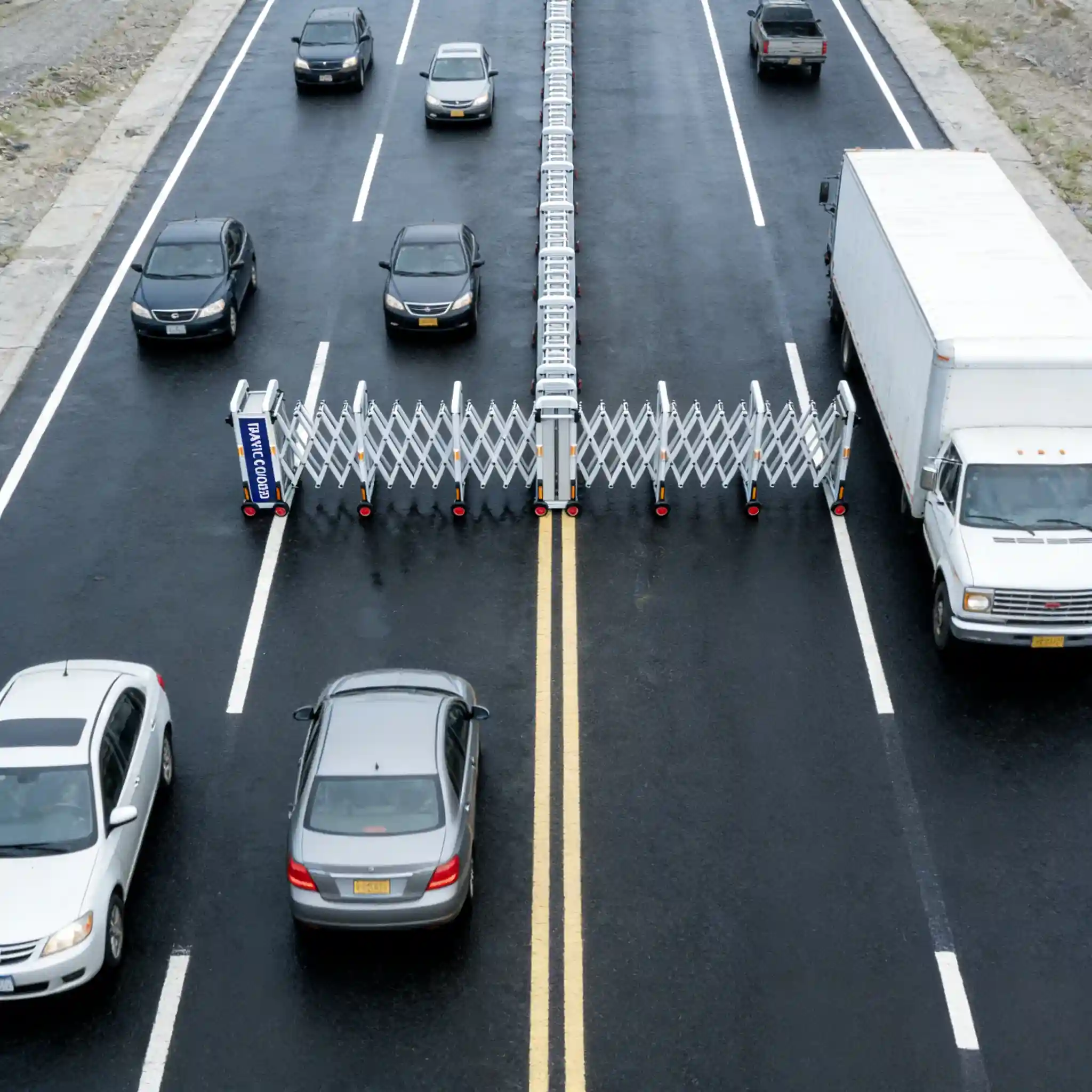 Portable Expandable Traffic Barrier for Road Safety & Crowd Control