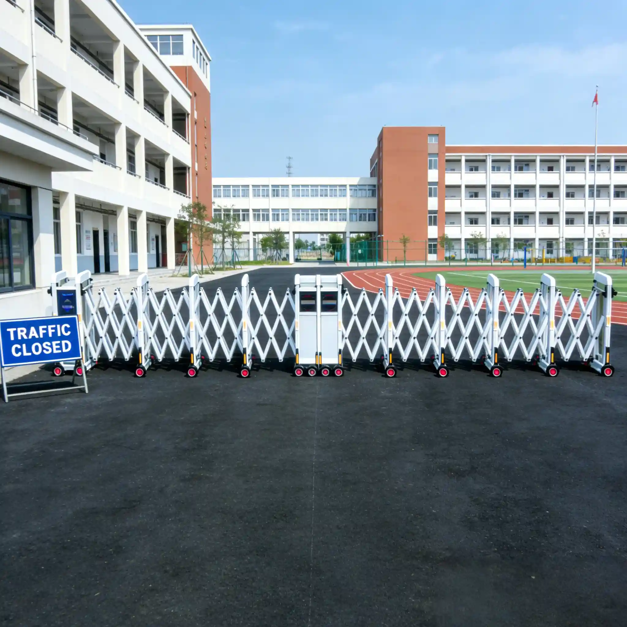 Portable Expandable Traffic Barrier for Road Safety & Crowd Control