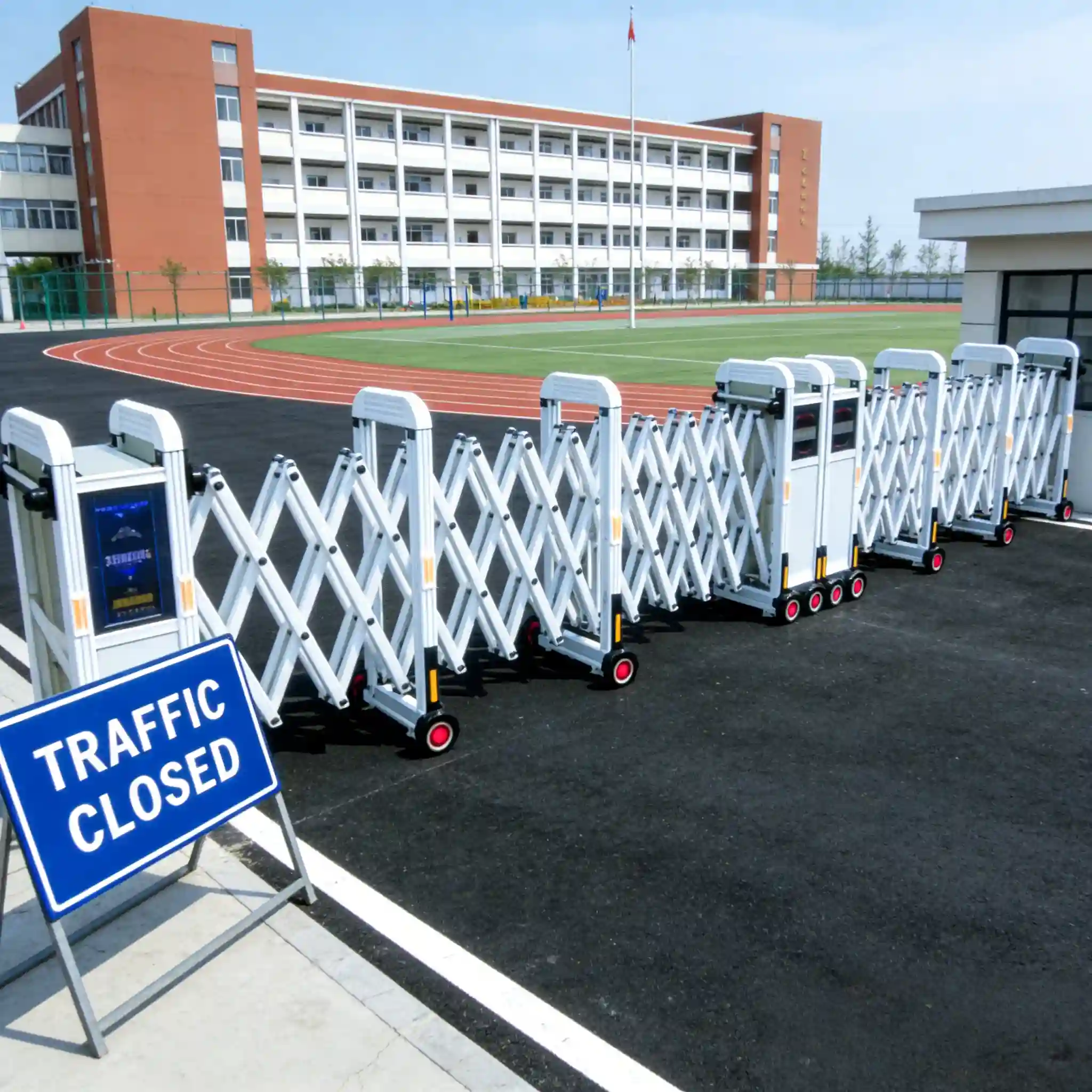 Portable Expandable Traffic Barrier for Road Safety & Crowd Control