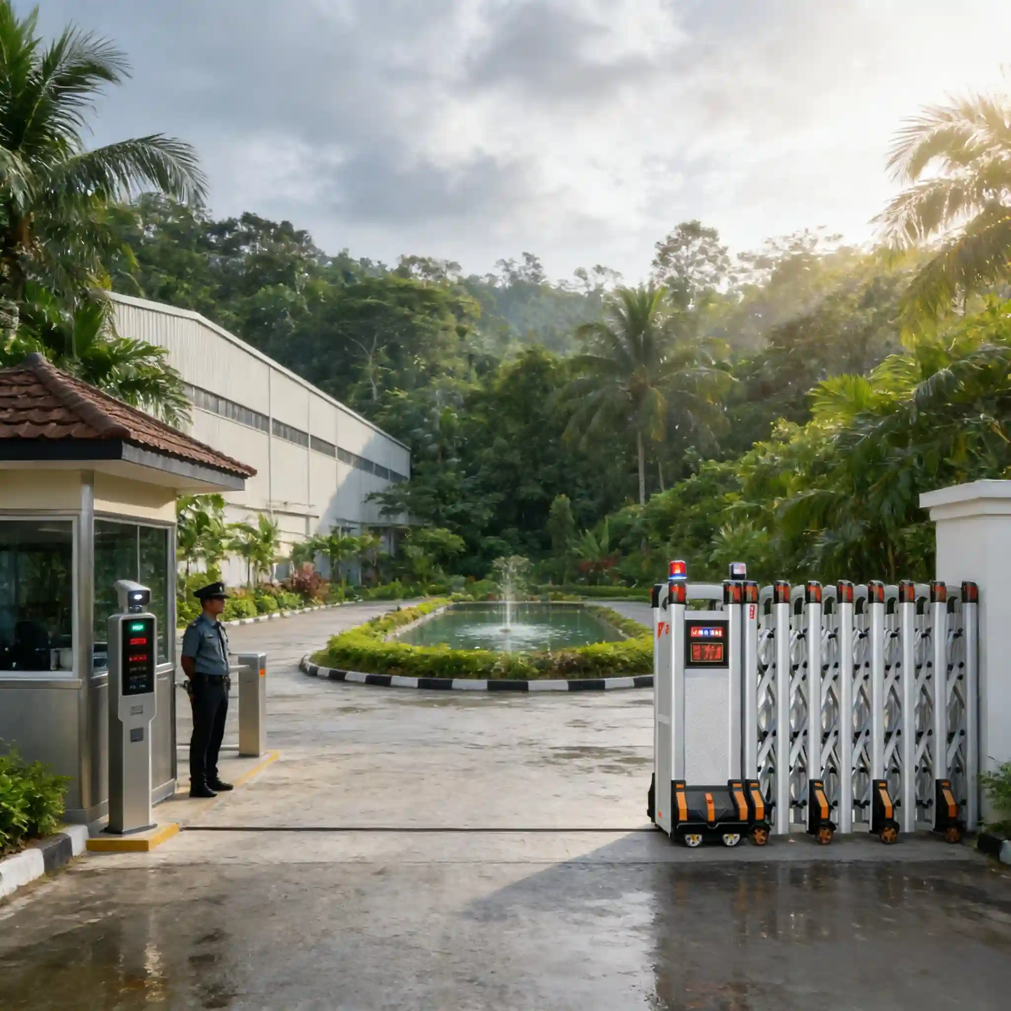 Modern Aluminum Electric Retractable Gate | Anti-Rust & Durable Automatic Folding Security Gate