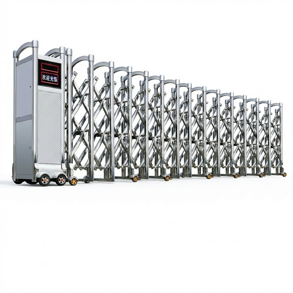 Automatic Retractable Folding Gate | Electric Stainless Steel Collapsible Security Gate