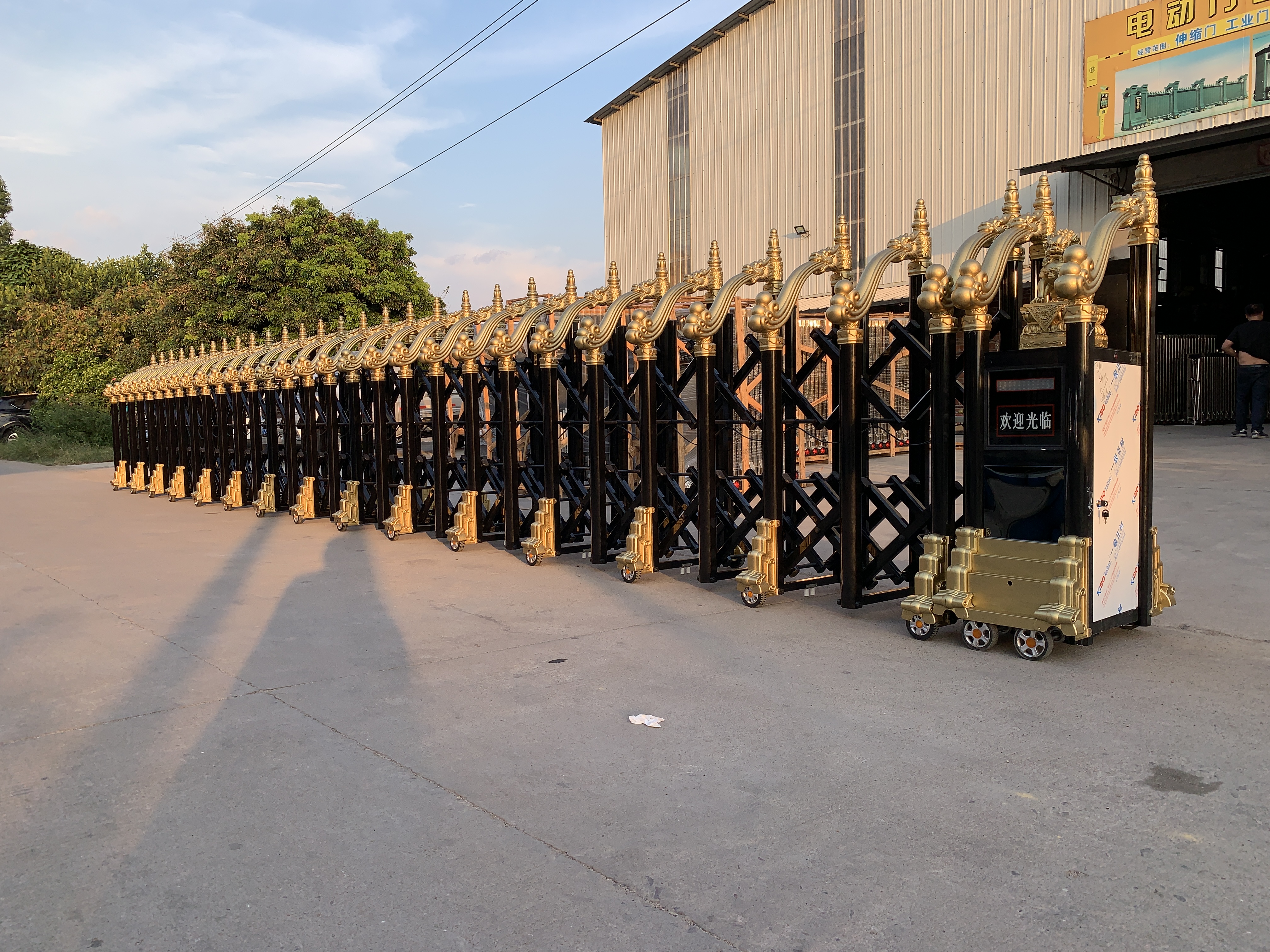 Luxury Bronze & Gold Retractable Gate | Imperial Automatic Security Entrance for Villas & Estates